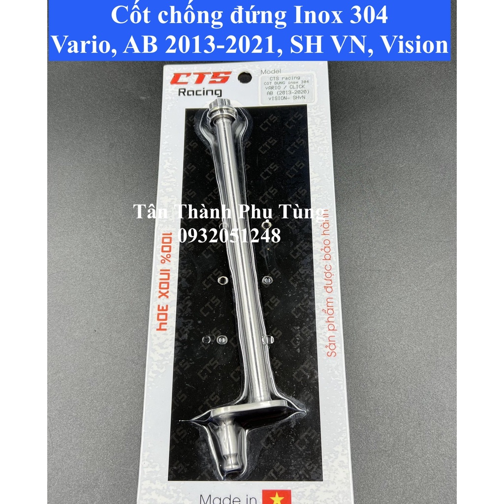 Cốt chống đứng Inox 304 Vario, Vision, SH VN, Air Blade 2013-2021 CTS TanthanhPT