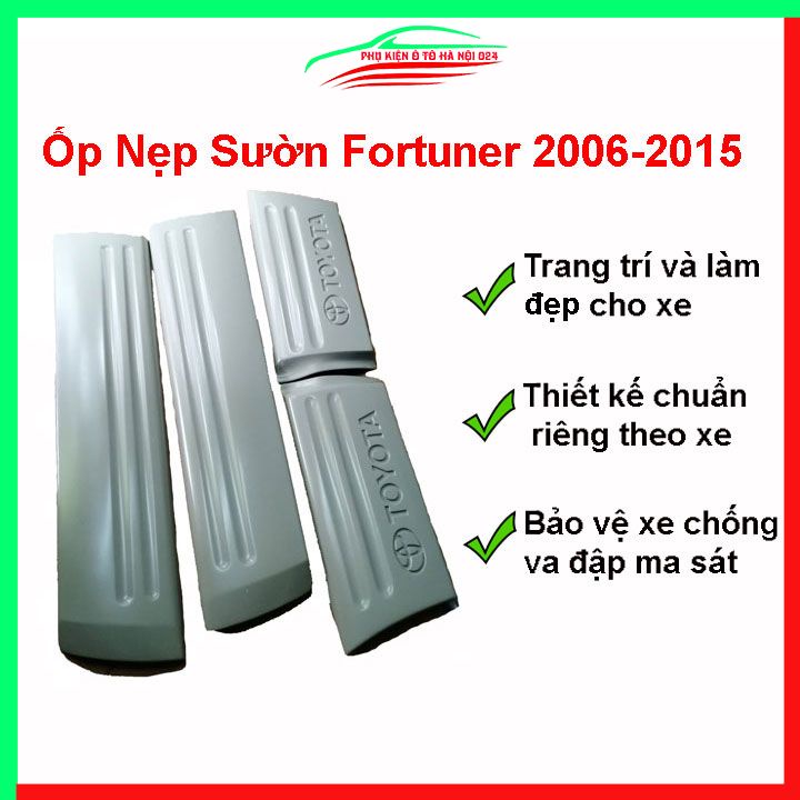 Bộ ốp nẹp sườn Fortuner 2006-2015 mộc chưa sơn