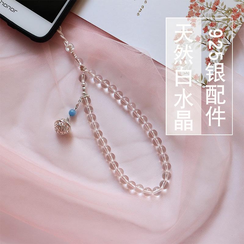 ✲✸﹍Crystal mobile phone chain short personality creative retro Chinese wind wrist hanging rope pendant bell can be bel