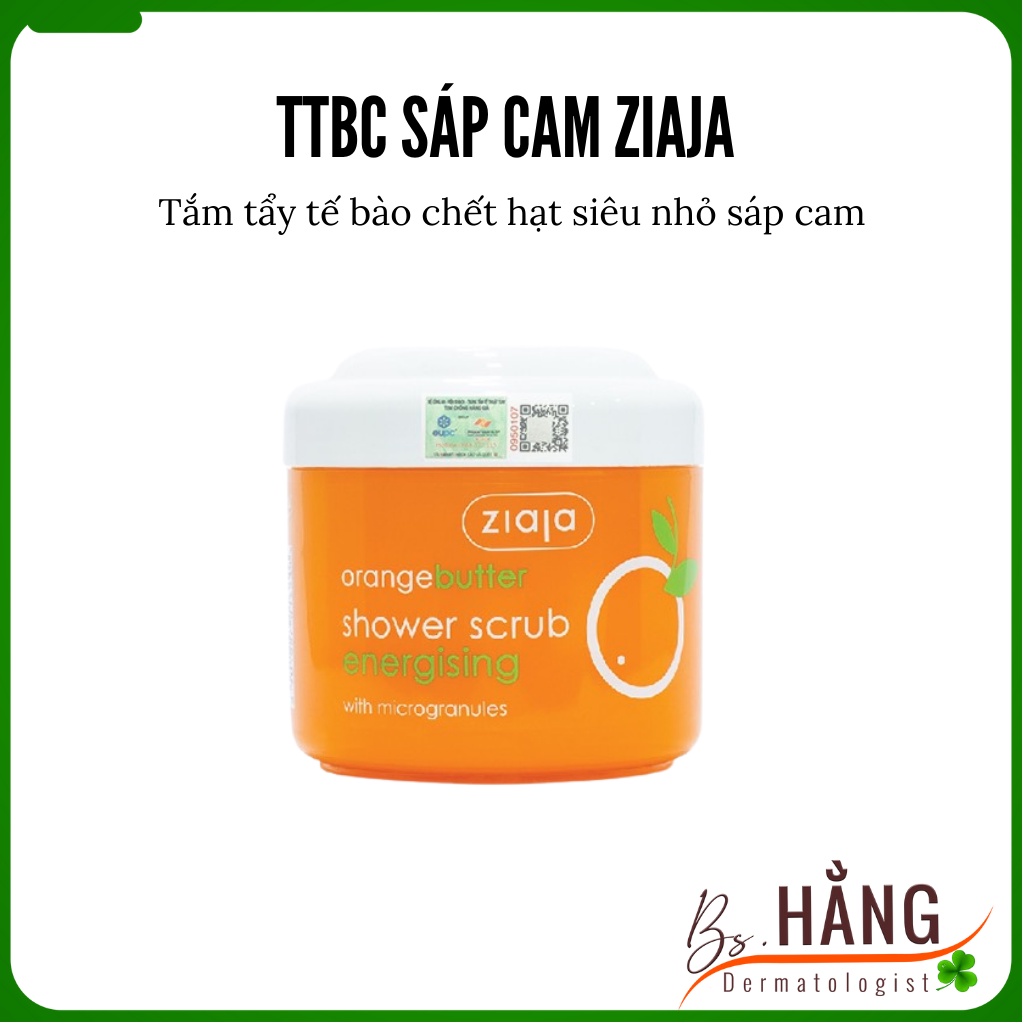 ✅[Chính Hãng] Tẩy Tế Bào Chết Body Sáp Cam Ziaja Orange Butter Shower Scrub Energising  With Microgranules, 200ml