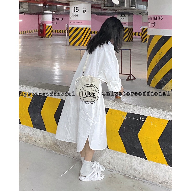 váy sơ mi oversize 2 màu,tà váy xẻ 2 bên(nhận hàng có vấn đề liên hệ shop trước khi đánh giá ạ) | BigBuy360 - bigbuy360.vn
