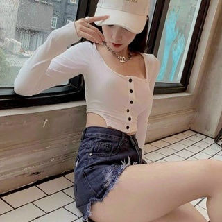 Áo croptop  kiểu  nút cài(B.C)kL6