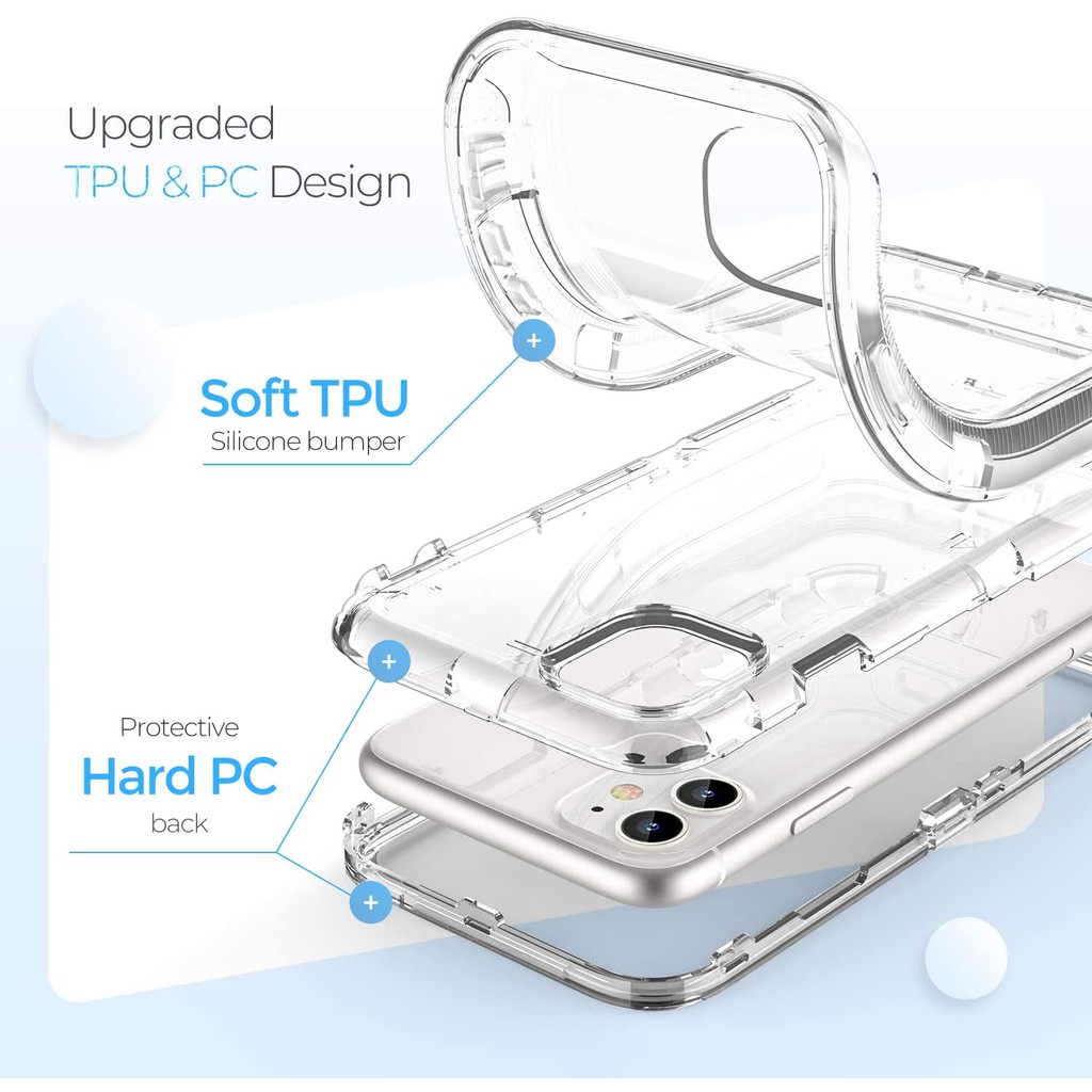 Trong Suốt Ốp Điện Thoại Chống Sốc Bảo Vệ 360 Độ Cho iphone 13 12 mini 11 pro max
