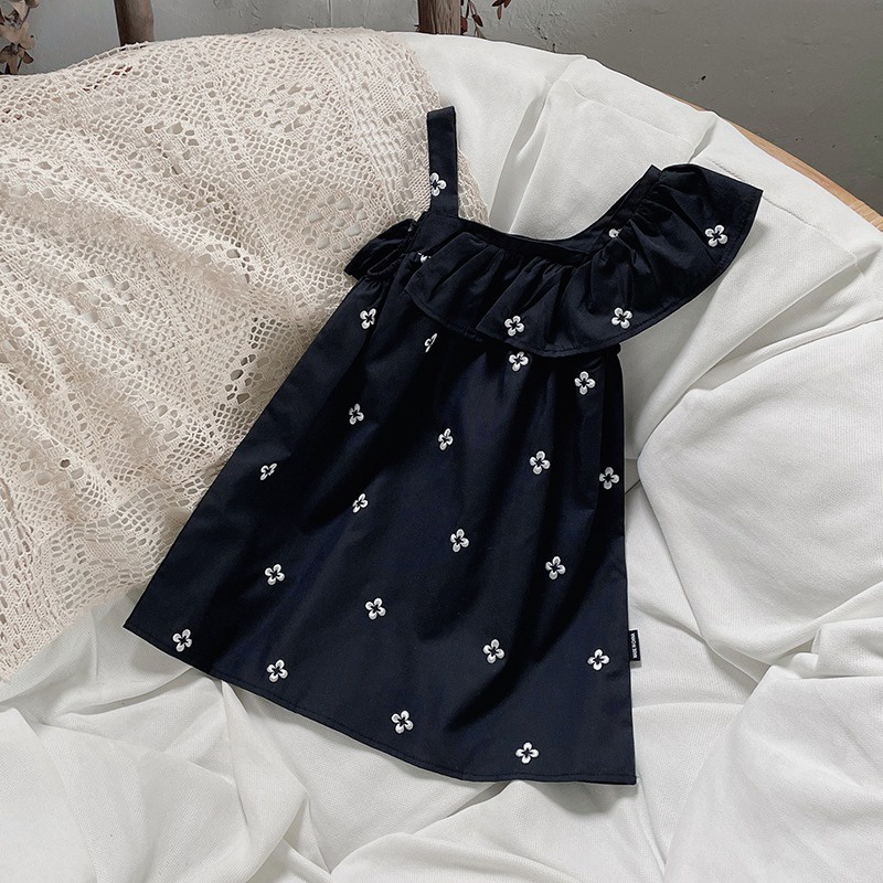 Đầm Bé Gái Đầm Công Chúa Không Tay In Hoa Kiểu Hàn Quốc Thời Trang Mùa Hè Se7en