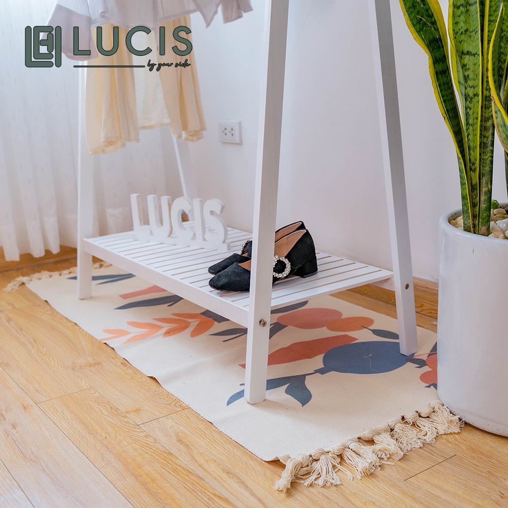 Kệ treo quần áo chữ A 1 tầng màu trắng LUCIS size 80cm đa năng phong cách Hàn Quốc