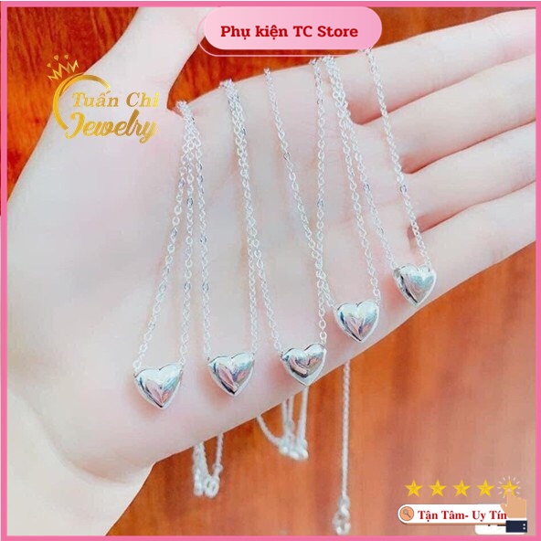 Dây Chuyền Bạc ⚡SALE SỐC⚡ Vòng Cổ Bạc Nữ Mặt Trái Tim Khắc Tên Ý Nghĩa
