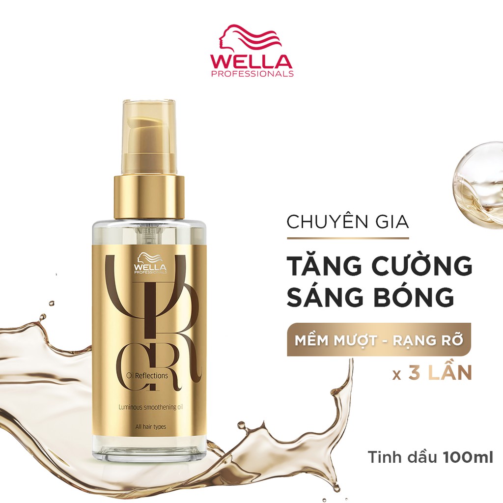 Tinh Dầu Wella Oil Giúp Tóc Mềm Mượt, Sáng Bóng, Cho Mọi Loại Tóc Reflections Luminous Smoothening Oil 100ml