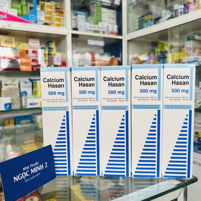 ✅  Calcium Hasan 500mg Hộp 1 tuýp chứa 20 viên nén sủi bọt
