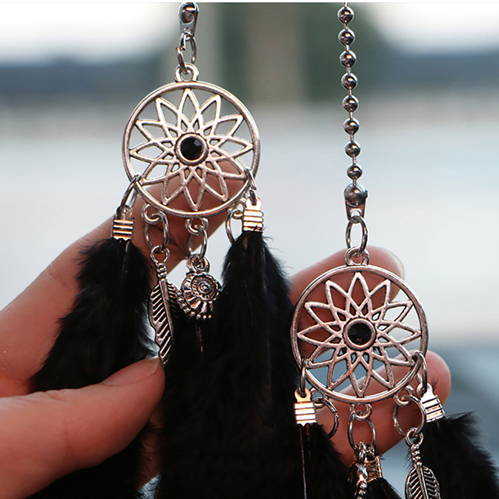 Dreamcatcher Mini Đính Lông Vũ Treo Trang Trí Xe Hơi/Gương Chiếu Hậu Nhiều Màu Sắc | BigBuy360 - bigbuy360.vn
