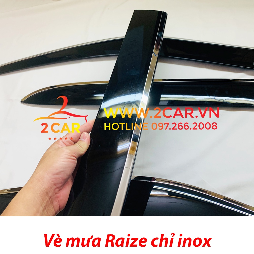 Vè che mưa xe Toyota Raize 2022 nhựa đen viền chỉ Inox cao cấp