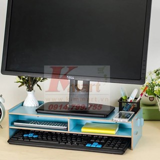 Bàn kê máy tính laptop lắp ghép 2 tầng 2 ngăn mã 1688 (màu ngẫu nhiên)