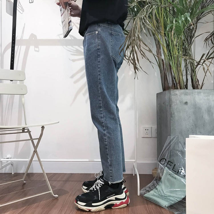 Quần Baggy jean nam - gấu quần tua rua
