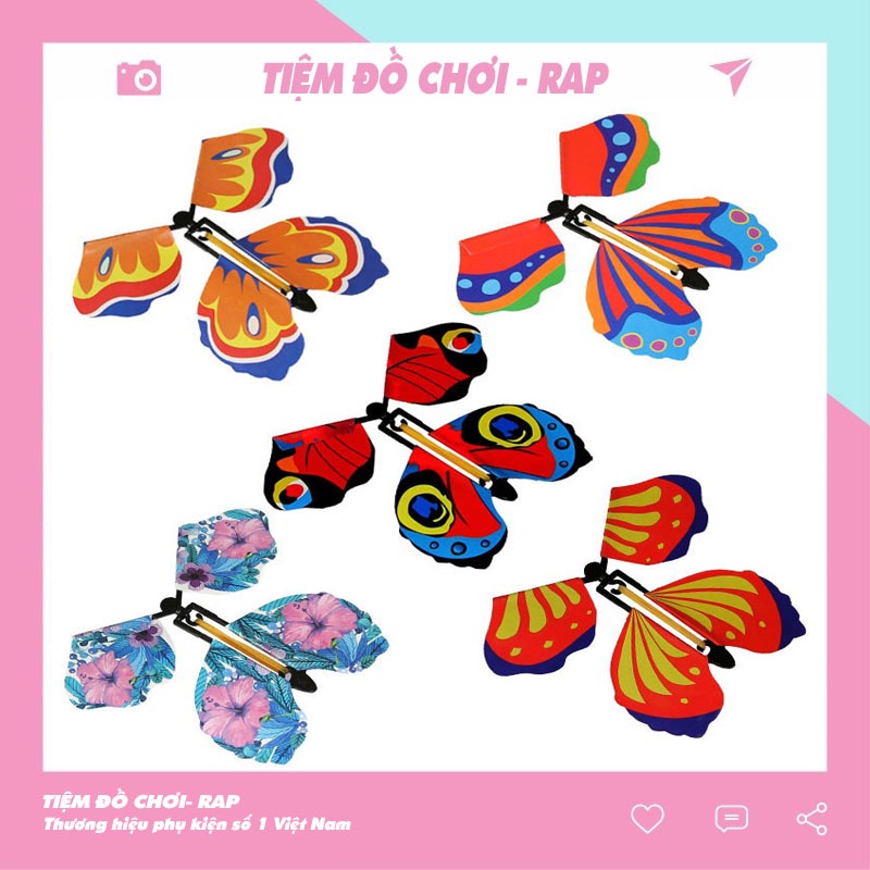 Bướm giấy tự bay lên nhiều màu sắc dễ thương Magic Butterfly dùng làm đồ chơi, decor, trang trí, quà tặng - Ráp