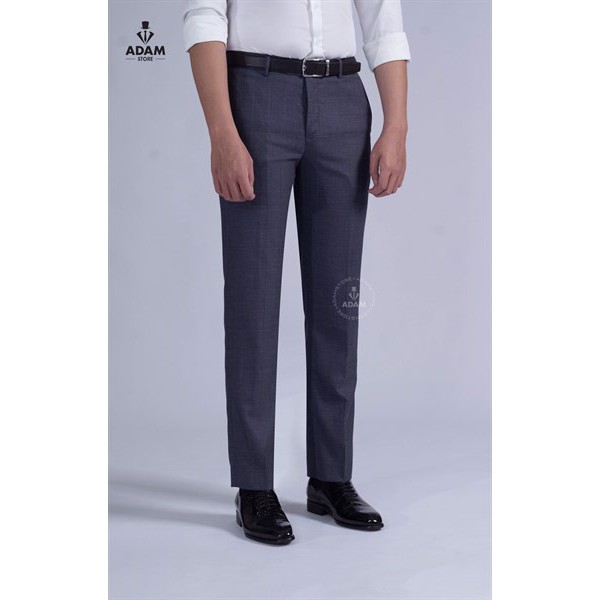QUẦN ÂU NAM ADAM STORE XANH GHI KẺ CHÌM QLH37