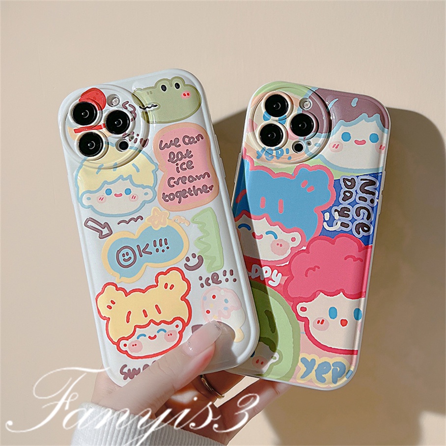 Ốp Điện Thoại Mềm Đệm Khí Họa Tiết Graffiti Cho iPhone 14 13 12 11 Pro Max X XR Xs Max 8 7 6 6s Plus SE 2020
