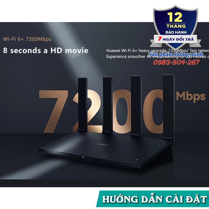 Bộ phát Wifi Router Huawei AX6 băng tần kép - Wifi 6 + 7200Mbps - hỗ trợ Mesh - kết nối 248 thiết bị | BigBuy360 - bigbuy360.vn