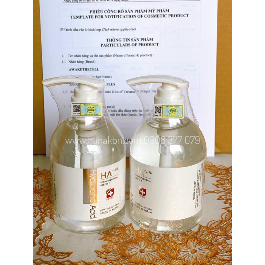 SERUM HA PLUS 300ML Hàn Quốc - Tinh chất cấp ẩm, Siêu căng bóng, Chống lão hóa, Phục hồi da (Chính hãng, Giấy phép BYT)