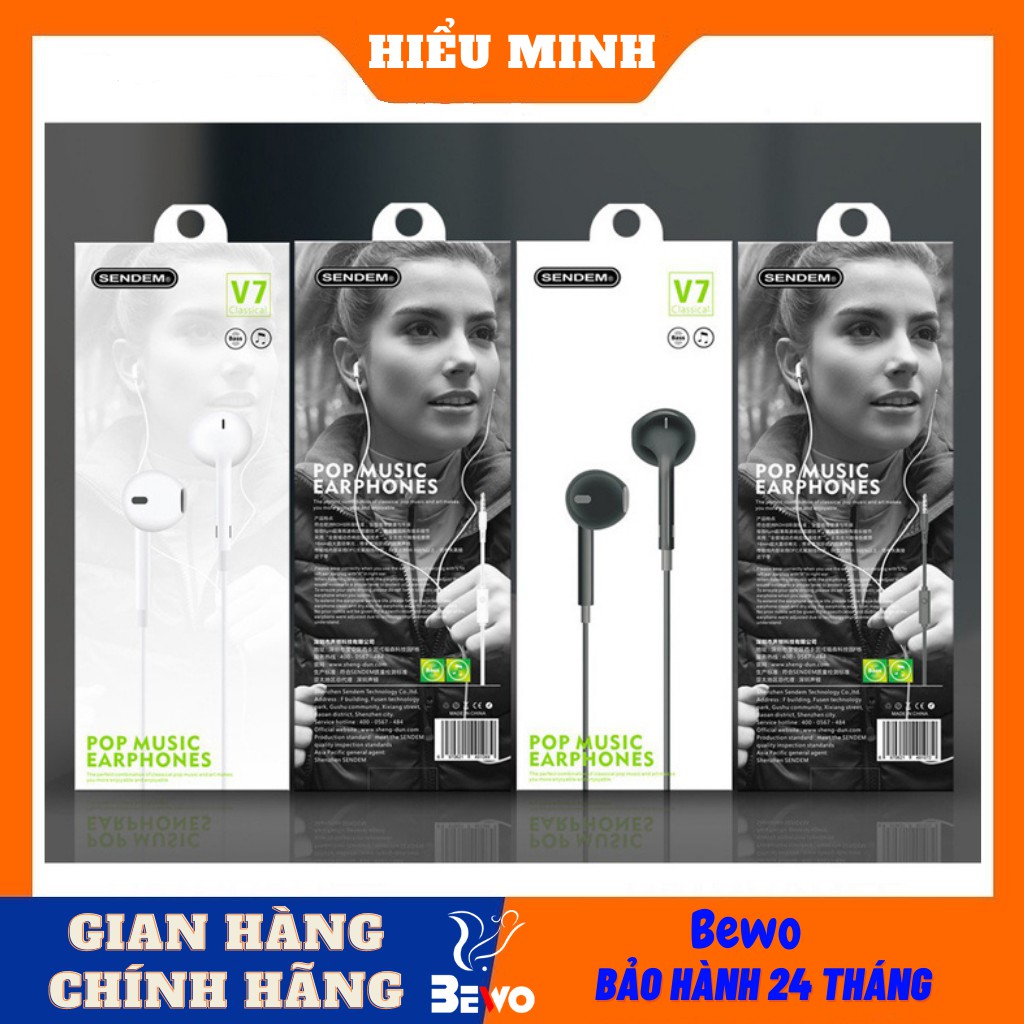 Tai nghe nhét tai Sendem V7 chính hãng ,tai nghe cho iphone, samsung, jack 3.5