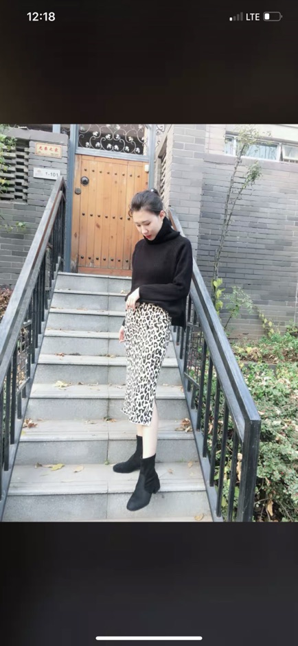 Chân váy len midi da báo (sẵn) | BigBuy360 - bigbuy360.vn