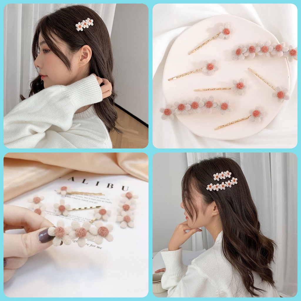 Kẹp Tóc Đuôi Ngựa Hình Hoa Nhỏ Dễ Thương Đơn Giản Phong Cách Hàn Quốc Cho Nữ