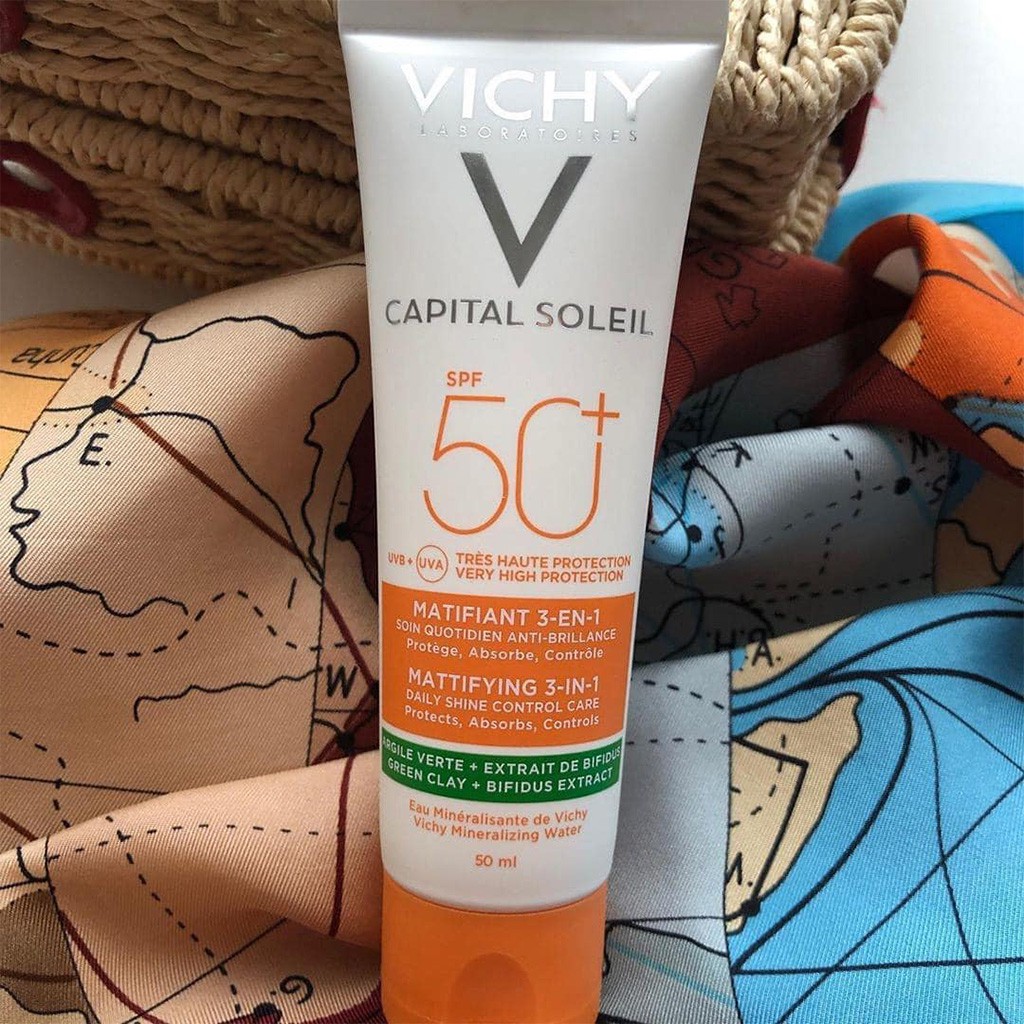 Kem Chống Nắng Kiềm Dầu Chống Ô Nhiễm Vichy Capital Soleil 3in1 Spf50+ 50ml