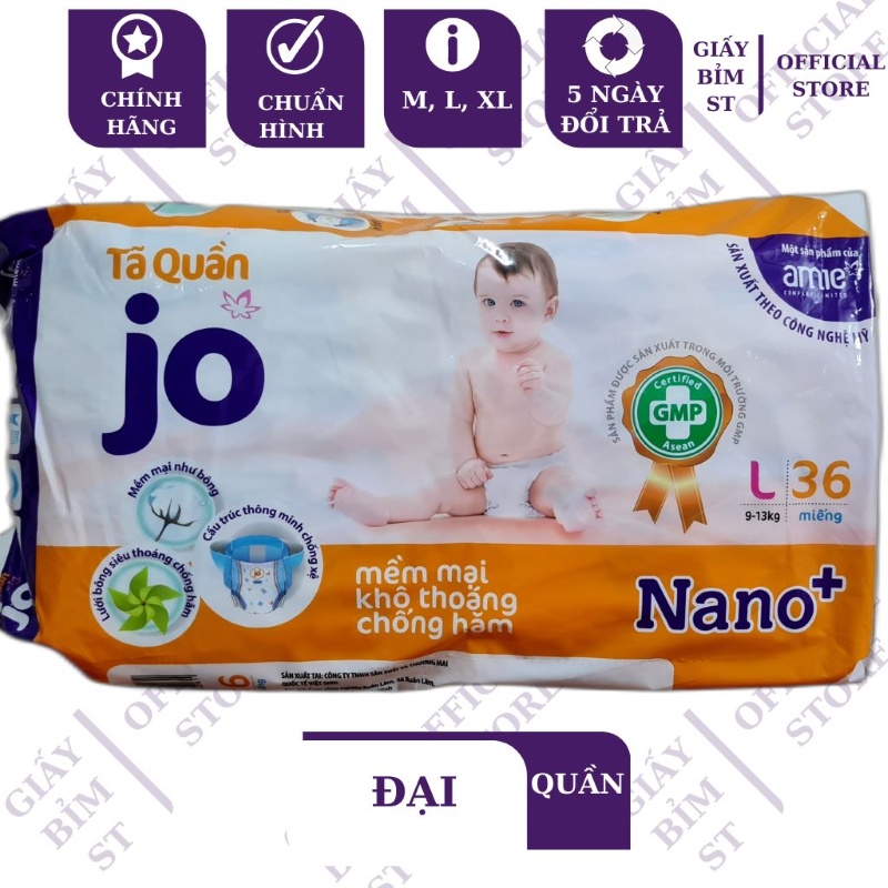 Tã quần bỉm quần Jo gói đại size M40, L36, XL32 mềm mại khô thoáng chống hăm