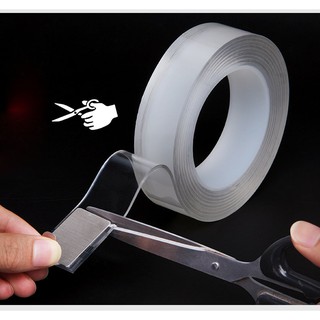 BĂNG KEO NANO 2 MẶT, BĂNG KEO Nano trong suốt, Dán trên mọi bề mặt siêu dính (có thể giặt được)