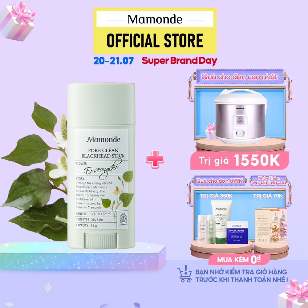 [Mã FMCGMALL -8% đơn 250K] Thanh sáp sạch mụn đầu đen ngừa mụn thu nhỏ lỗ chân lông Mamonde Pore Clean Stick18g | BigBuy360 - bigbuy360.vn