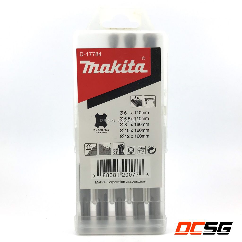 Bộ mũi khoan bê tông SDS-plus 6.0-12mm Makita D-17784 (5 chi tiết) | DCSG