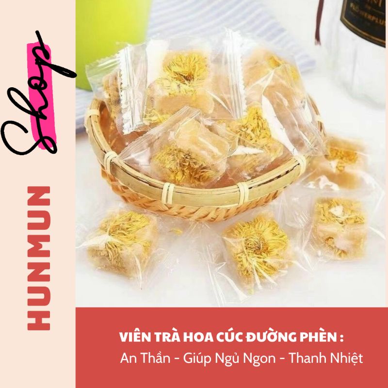 Viên Trà Hoa Cúc Đường Phèn Mật Ong | 100% Organic | Thanh Nhiệt - Giảm Ho - Đẹp Da - Ngủ Ngon