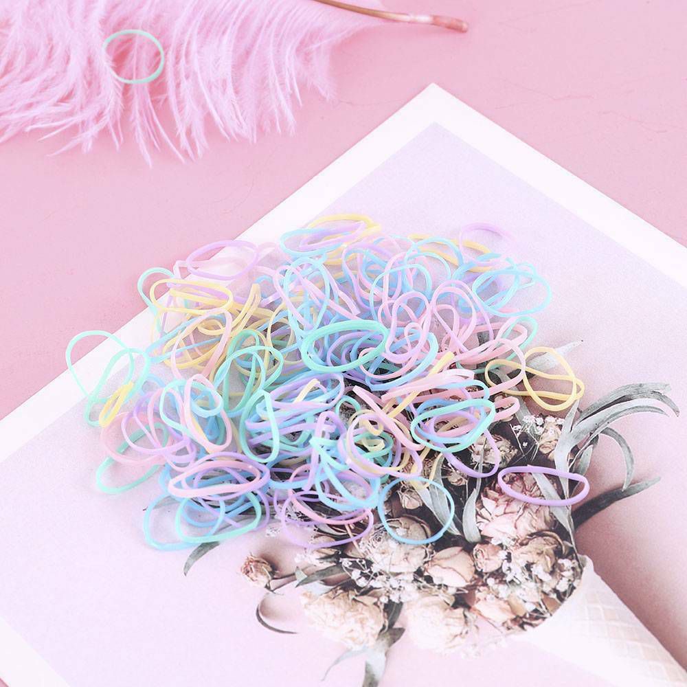 Set 500 Dây Buộc Tóc Co Giãn Phong Cách Hàn Quốc Cho Bé Gái