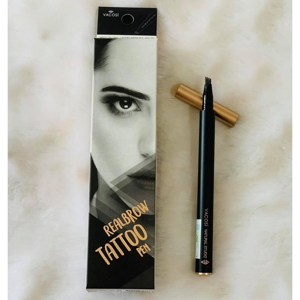 Bút Lông Kẻ Mày Dạng Xăm VACOSI Realbrow Tattoo Pen Màu 03