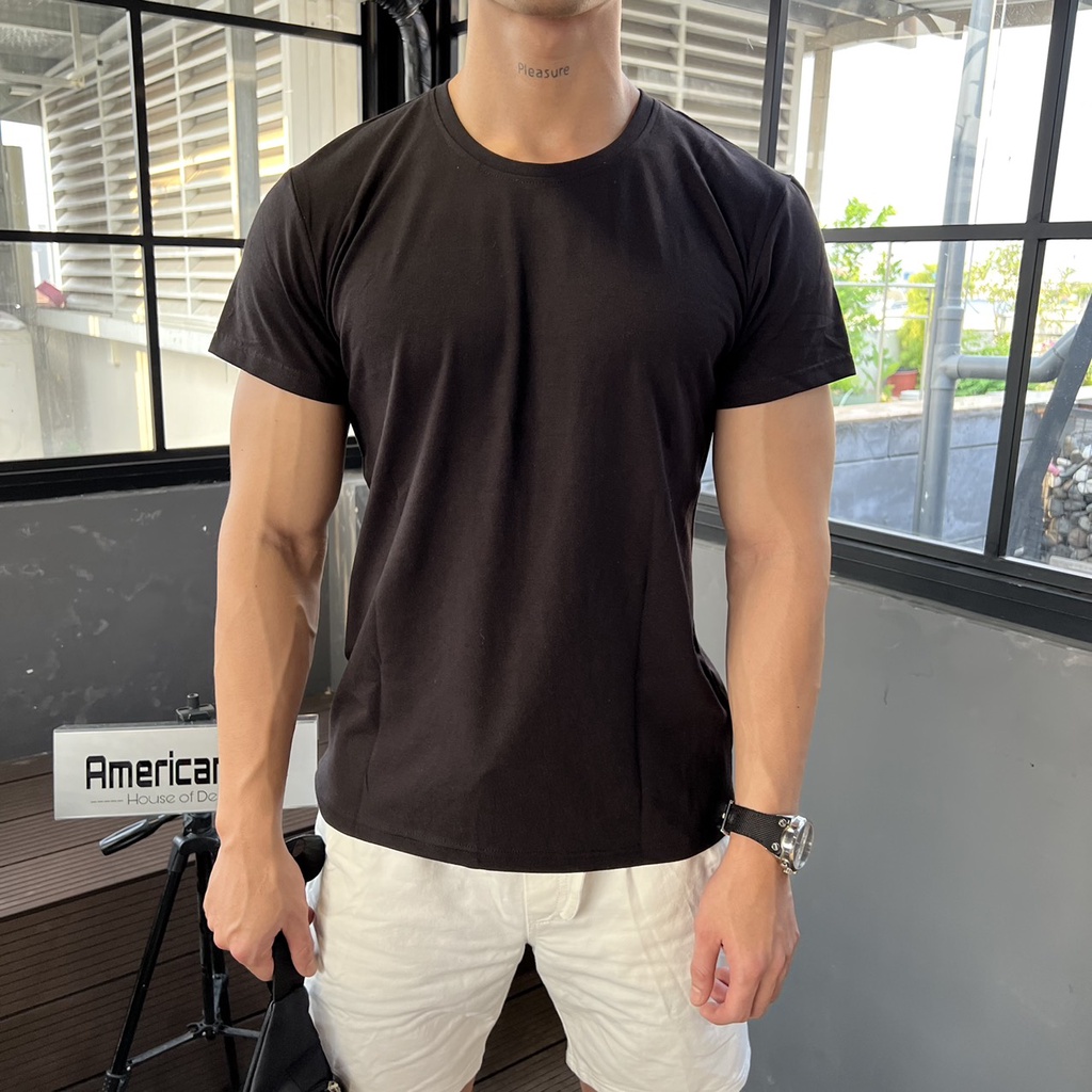 Áo Thun Trơn Trắng Đen Thun Cotton AmericanStyle Thời Trang Cao Cấp Rất Đẹp