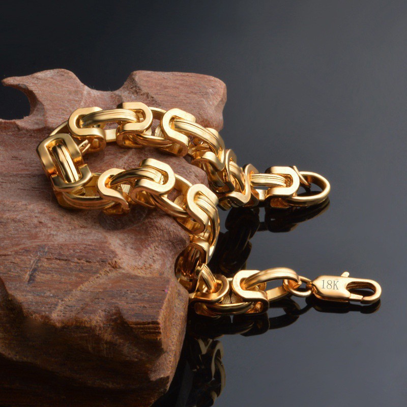 Lắc tay mắt xích 9mm cá tính cho nam