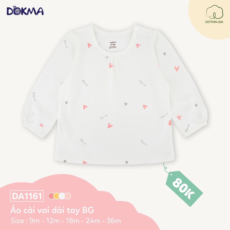Áo Dài Tay Bé Gái hàng Dokma chất đẹp -mềm mại đem lại sự thoả mái cho bé🥰🥰🥰👌👌👌