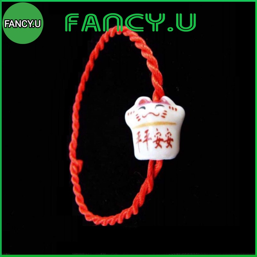 Vòng Tay Chỉ Đỏ May Mắn Mèo Thần Tài Chiêu Tài Gốm Sức Cao Cấp Siêu Xinh Cho Cả Người Lớn Và Trẻ Em VT-08