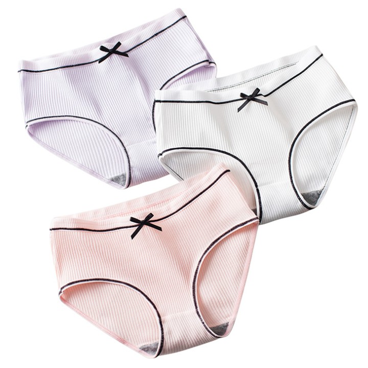Quần lót nữ cotton, cạp nơ, kháng khuẩn, thoáng khí, phong cách Nhật nữ tính | BigBuy360 - bigbuy360.vn
