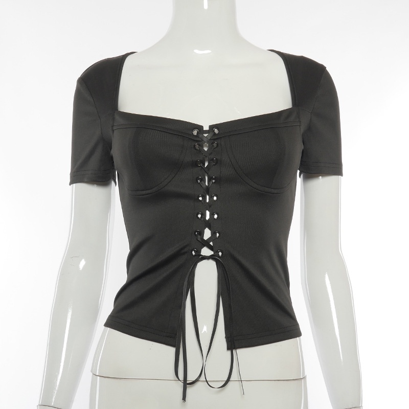 DUNEA Áo croptop trễ vai thiết kế mới thời trang dành cho nữ