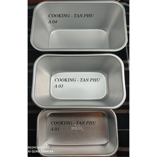 KHUÔN A04 BÁNH NHÔM HÌNH CHỮ NHẬT 15,2 CM x 8,7 CM x 6,7 CM CAO CẤP A04