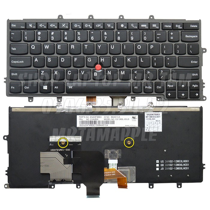 (KEYBOARD) BÀN PHÍM LAPTOP LENOVO X240 dùng cho Thinkpad X240 X240s X250 X260 X270, 04Y0910