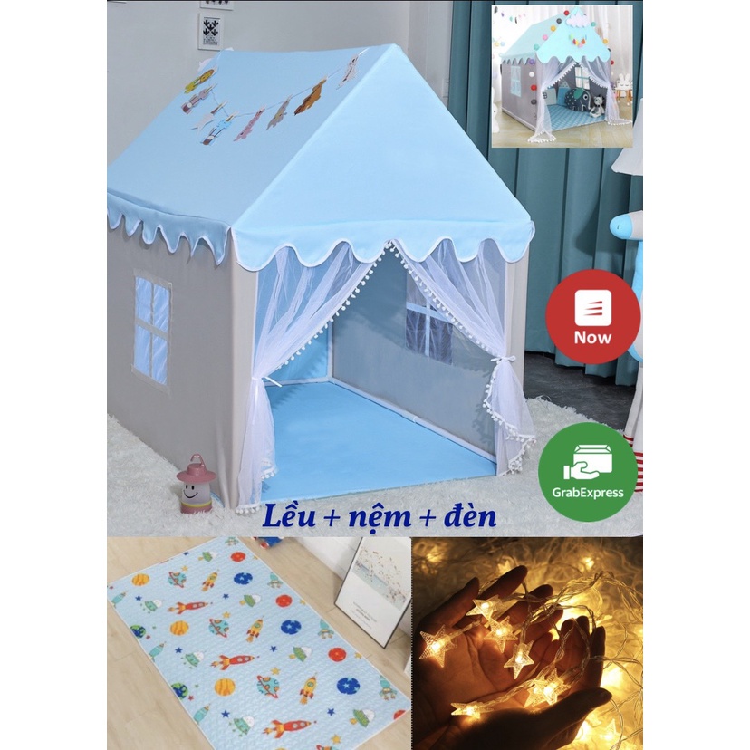 Lều Cho Bé Ngủ Chơi - Hoàng tử Công Chúa &lt; Có sẵn &gt; đầy đủ nệm. Kích Thước 1m4x1m2x1m