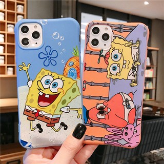 Spongbob case iphone 12 11 pro Max 12 mini Ốp lưng silicon mềm in hình ly trà sữa dễ thương cho iPhone XS Max XR iphone 8 7 6 6s Plus X XS se 2020
