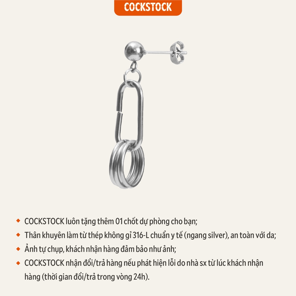 Khuyên tai thả Paperclip w Hoops CockStock