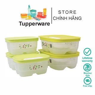 Bộ hộp trữ mát có nút hô hấp ventsmart five star - tupperware nhựa nguyên sinh