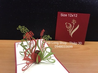 Hoa Mào Gà - Flower - Thiệp 3D