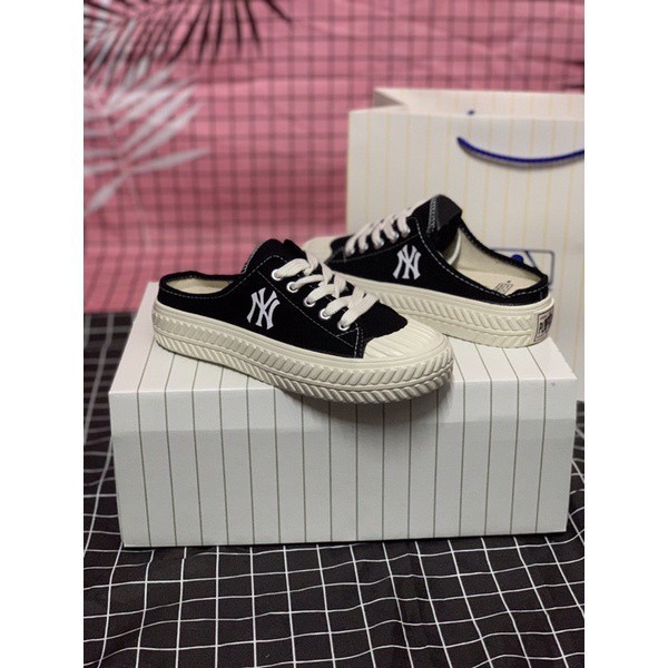 (ẢNH THẬT 1.1) Dép độn đế nữ MIB NY , sục in hoạ tiết