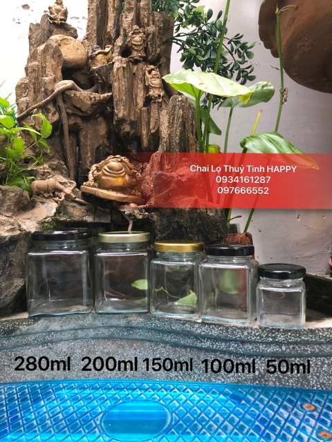 Hũ thuỷ tinh vuông 150ml 100ml  50ml | BigBuy360 - bigbuy360.vn