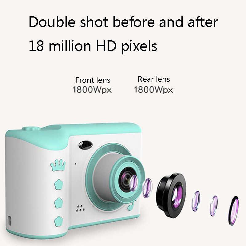 Children Camera 2.8 inch Press Screen Dual Lens Video with 16G Card