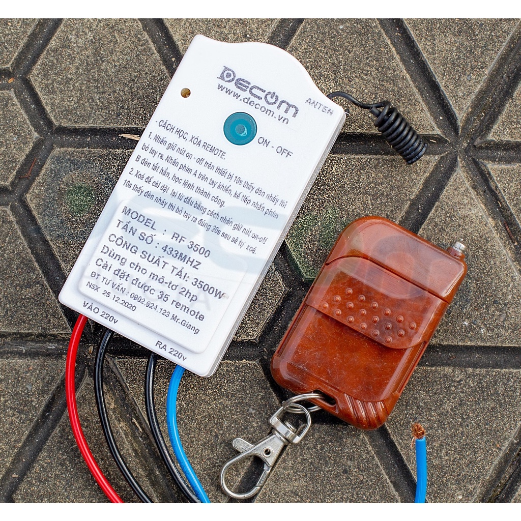 Bộ điều khiển từ xa khoảng cách cực xa lên đến 800m chuyên dùng cho mô tơ bơm nước chính hãng Decom
