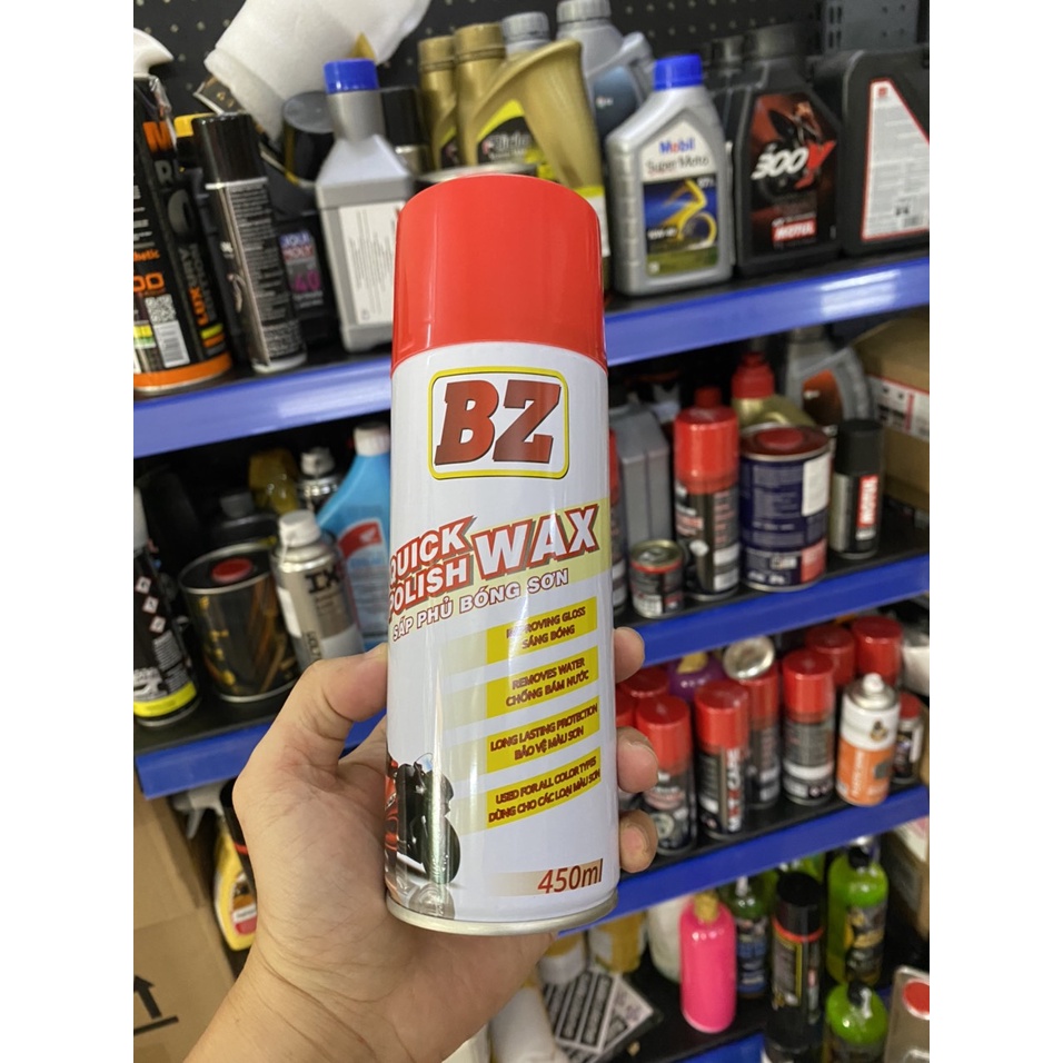 Sáp Phủ Bóng Sơn BZ Quick Polish WAX Tặng Kèm 1 Khăn Bazan Cao Cấp